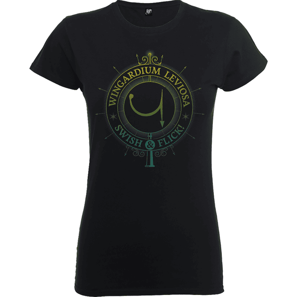 Harry Potter Wingardium Leviosa Swish & Flick Dames T-shirt - Zwart