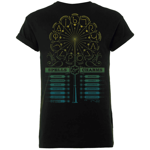 Harry Potter Spells And Charms Men's Black T-Shirt