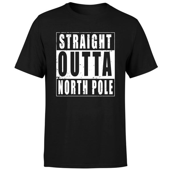 Straight Outta North Pole T-Shirt - Zwart