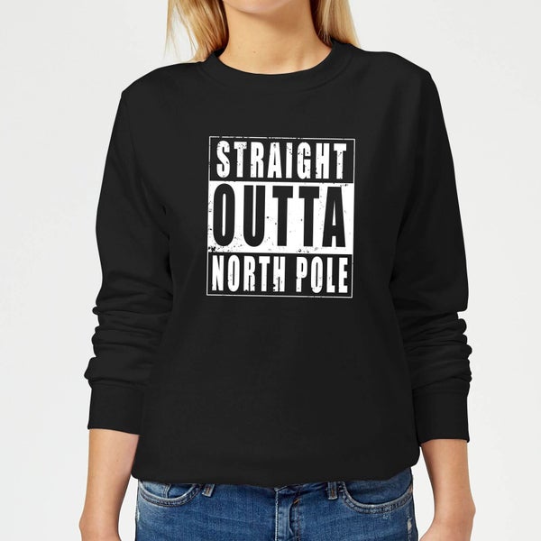 Pull de Noël Femme Straight Outta North Pole - Noir