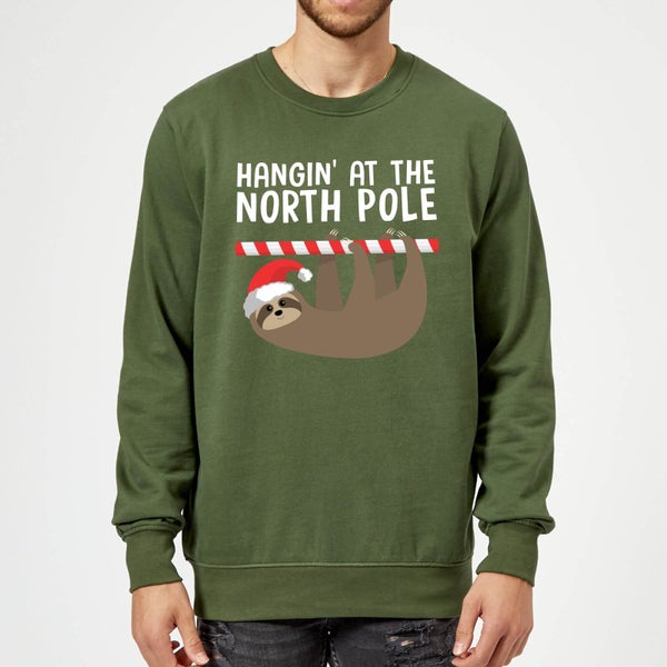 Pull de Noël Homme Hangin' At The North Pole - Vert
