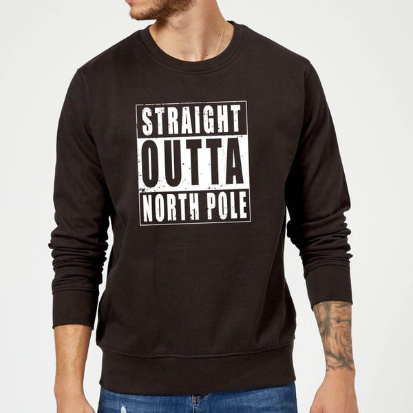 Straight Outta North Pole Kersttrui - Zwart