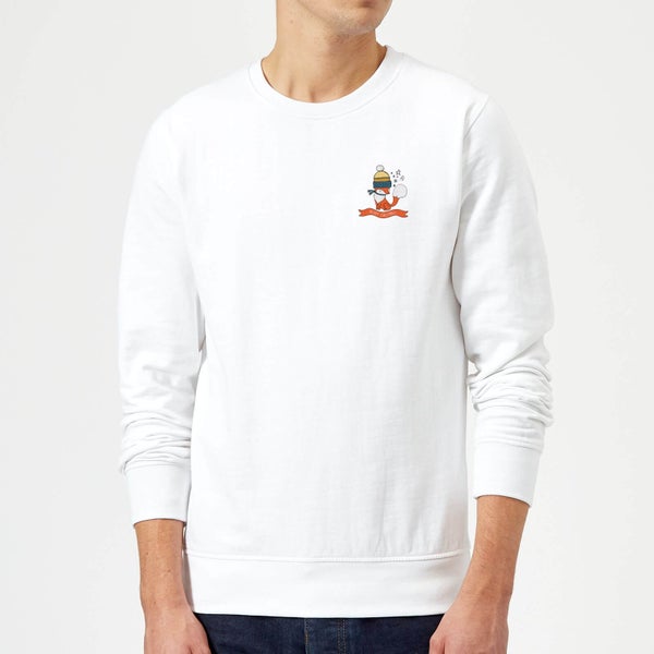 Christmas Fox Pocket Sweatshirt - White