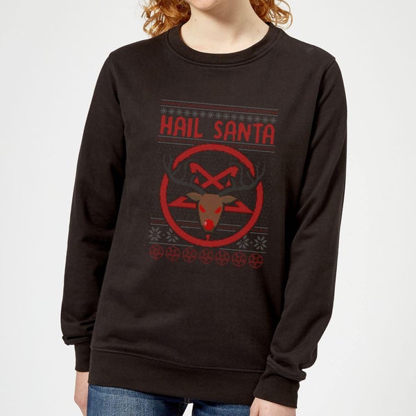 Hail Santa Women's Sweatshirt - Black