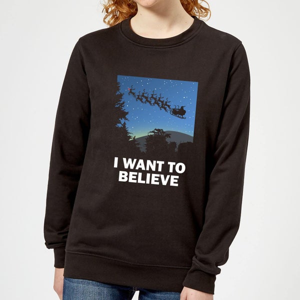 I Want To Believe Frauen Sweatshirt - Schwarz