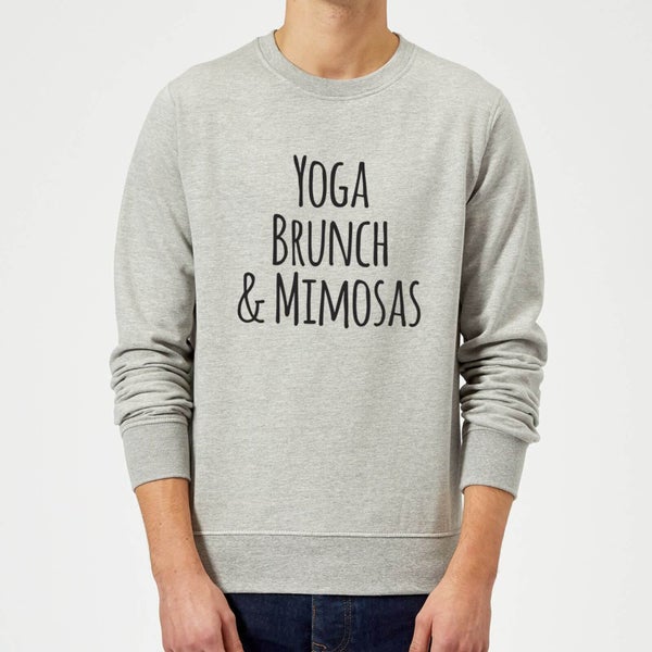 Yoga Brunch and Mimosas Sweatshirt - Grey