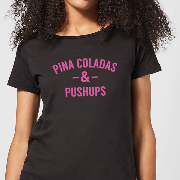 Camiseta Pina Coladas and Pushups para mujer - Negro