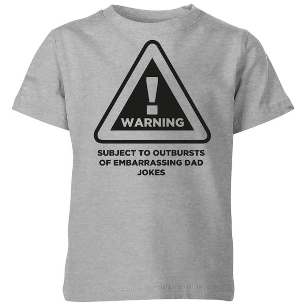 Warning Dad Jokes Kids' T-Shirt - Grey