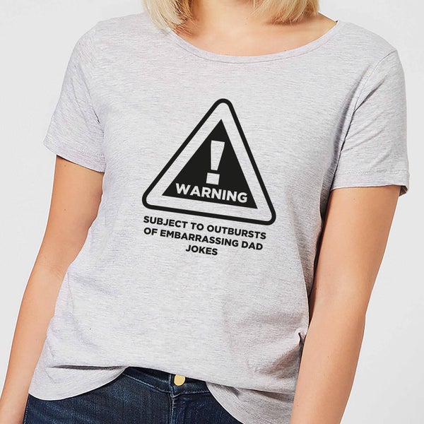 Warning Dad Jokes Women's T-Shirt - Grey