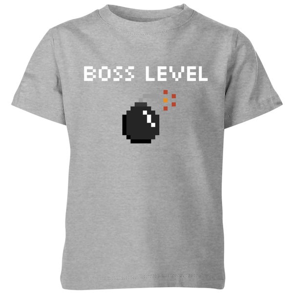 Boss Level Gaming Kids T-Shirt - Grey