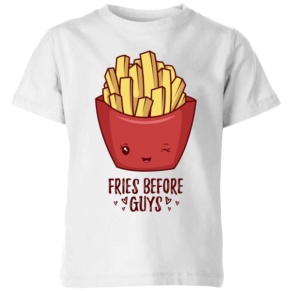 Fries Before Guys Kids' T-Shirt - White
