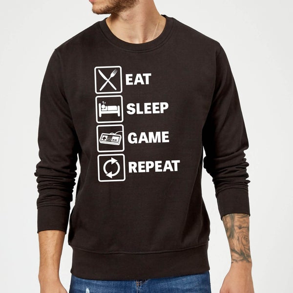 Eat Sleep Game Repeat Sweatshirt - Black