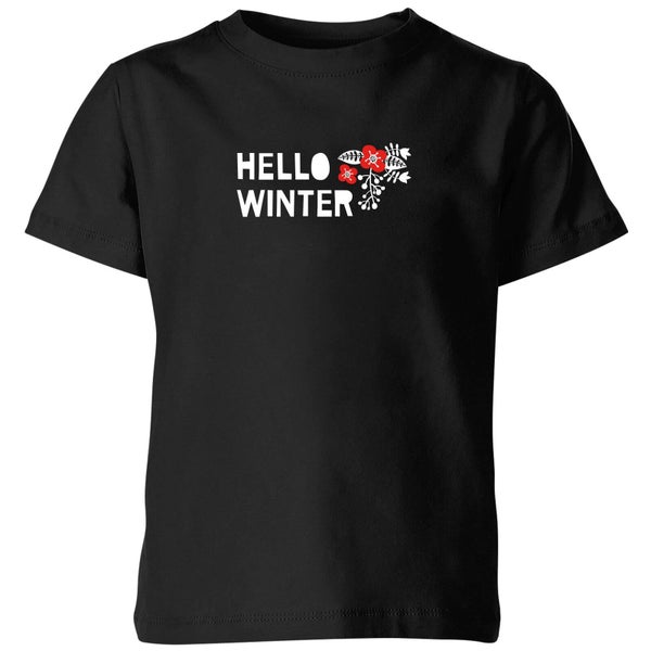 Hello Winter Kids' T-Shirt - Black