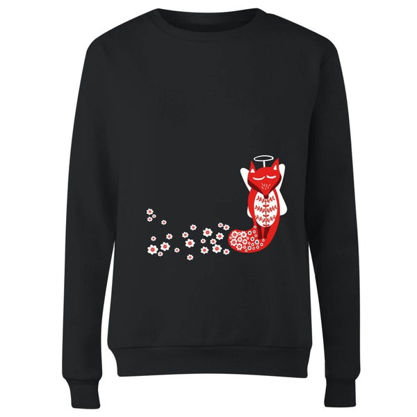 Flower Fox Women's Sweatshirt - Black