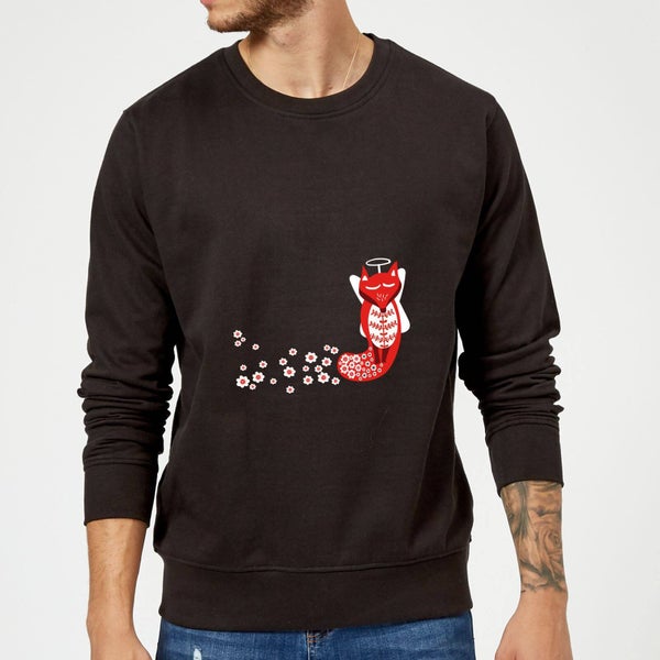 Flower Fox Sweatshirt - Black