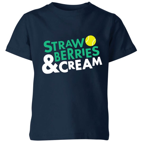 Strawberries and Cream Kids' T-Shirt - Navy