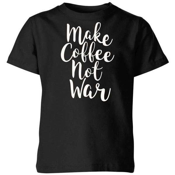 Make Coffee Not War Kids' T-Shirt - Black