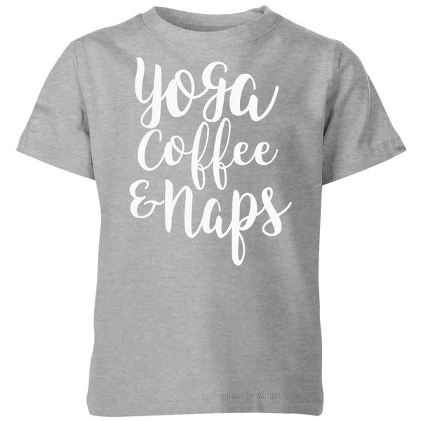 Yoga Coffee and Naps Kids' T-Shirt - Grey