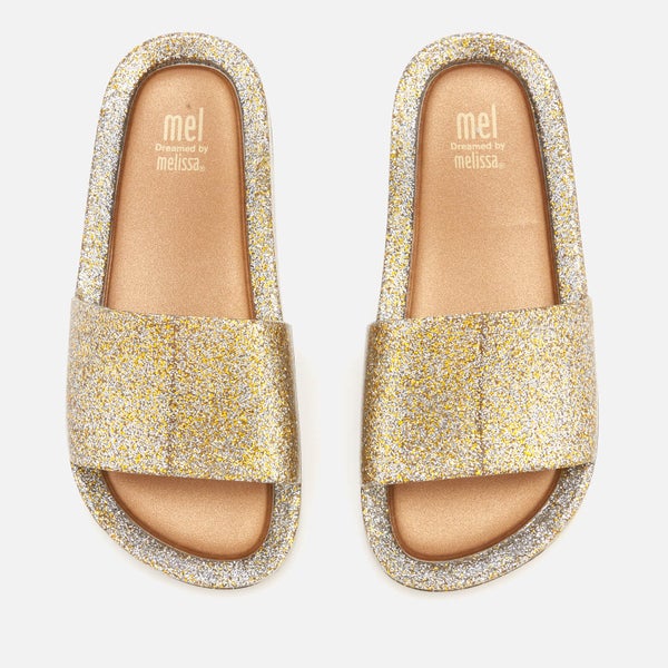 Mini Melissa Kids' Beach Slide Sandals - Gold Glitter