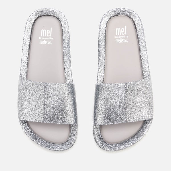 Mini Melissa Kids' Beach Slide Sandals - Silver Glitter