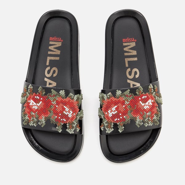 Melissa Women's Flower Pixel Beach Slide Sandals - Black