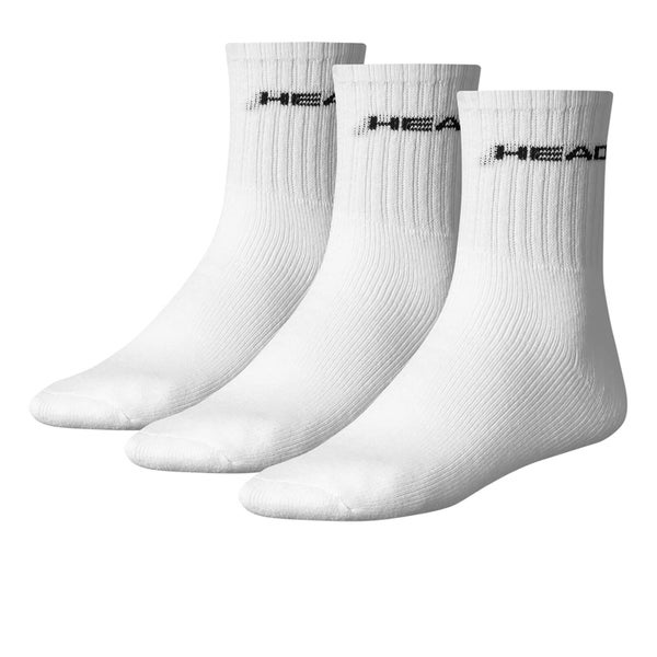 Head Men's 3 Pack Short Crew Socks - White