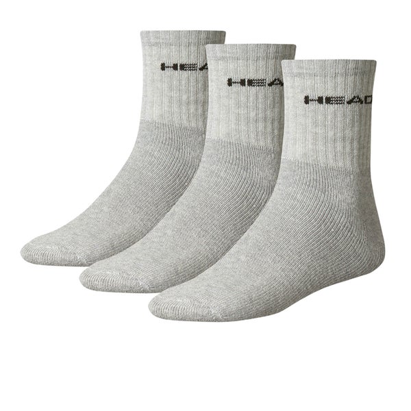 Head Men's 3 Pack Short Crew Socks - Grey