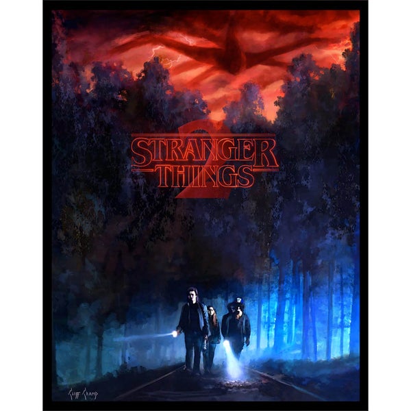 Stranger Things 2 'They're Going Somewhere' Lithograph with Glow in the Dark Layer by Cliff Cramp - Zavvi UK Exclusive