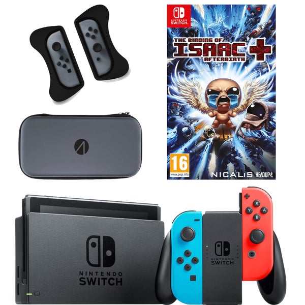 Nintendo Switch Console with Neon Red/Blue Joy-Con, The Binding of Isaac and Accessory Bundle