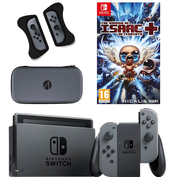 Nintendo Switch Console with Grey Joy-Con, The Binding of Isaac and Accessory Bundle