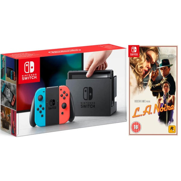 Nintendo Switch Console With Neon Red/Neon Blue Joy-Con & LA Noire Remastered