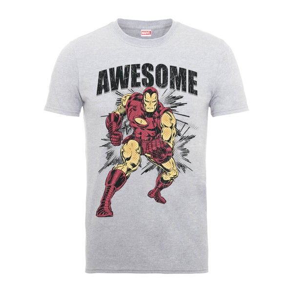 Marvel Comics Iron Man Awesome Heren T-shirt - Grijs