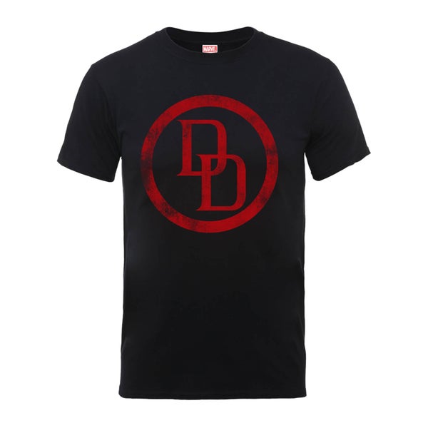 Marvel Comics Daredevil Distressed Circle Logo Männer T-Shirt - Schwarz