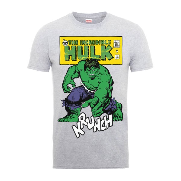 T-Shirt Homme Krunch Abîmé - Incroyable Hulk - Marvel Comics - Gris