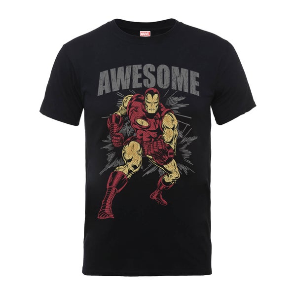 T-Shirt Homme Awesome Iron Man - Marvel Comics - Noir