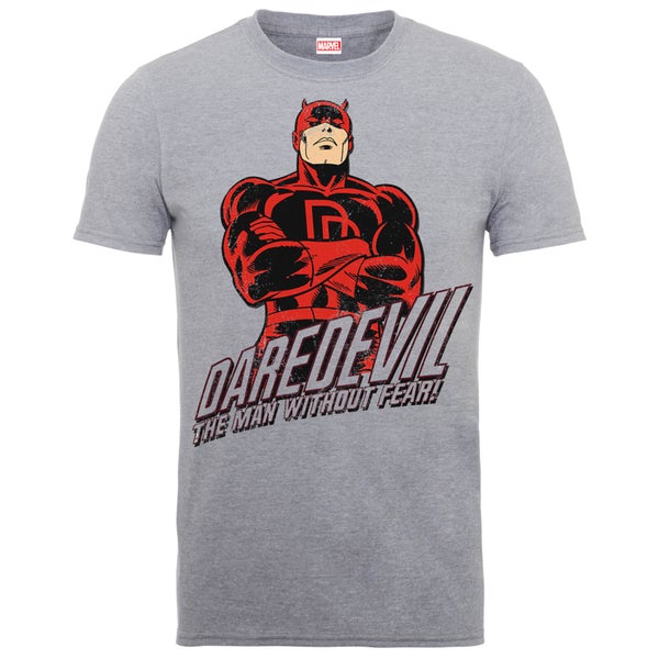 Marvel Comics Daredevil The Man Without Fear Men's Grey T-Shirts