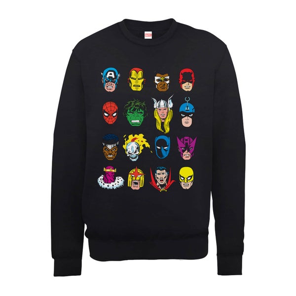 Marvel Comics Faces Colour Men's Black Sweatshirt