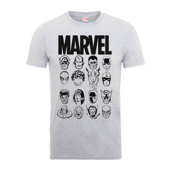T-Shirt Homme Têtes Multiples - Marvel - Gris