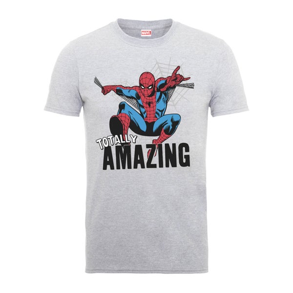 Marvel Comics Spider-Man Totally Amazing Men's Grey T-Shirt
