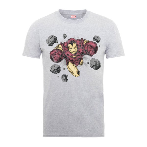 Marvel Comics Iron Man Rocks Men's Grey T-Shirt