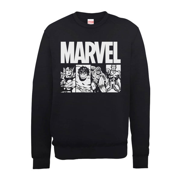 Marvel Comics Action Tiles Men's Black Sweatshirt