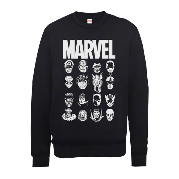 Marvel Multi Heads Men's Black Sweatshirt