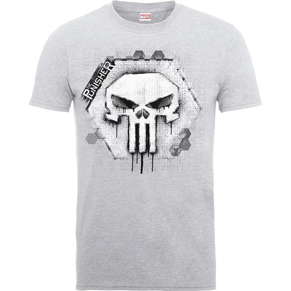 T-Shirt Homme Skull Badge - The Punisher Marvel - Gris