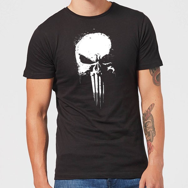 Marvel The Punisher Paintspray Heren T-shirt - Zwart