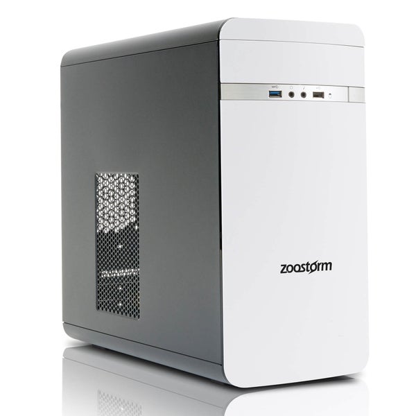 Zoostorm Evolve Desktop PC (Windows 10 Home, Intel Core i3-7100, 8GB RAM, 2TB HDD) - White