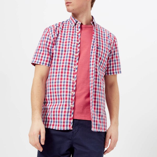 Joules Men's Wilson Short Sleeve Shirt - Navy Pink Gingham