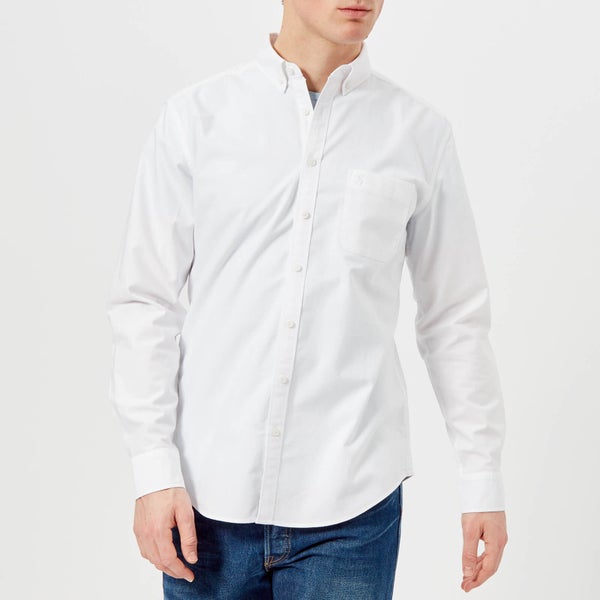Joules Men's Laundered Oxford Long Sleeve Shirt - White