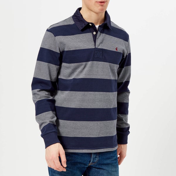 Joules Men's Onside Striped Rugby Shirt - French Navy Stripe