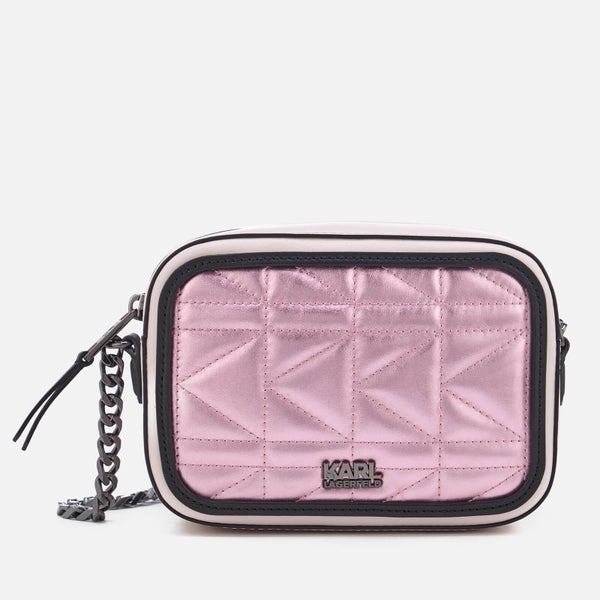 Karl Lagerfeld Women's K/Kuilted Pink Camera Bag - Metallic Pink