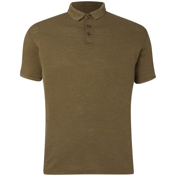 D-Struct Men's Slub Polo Shirt - Khaki